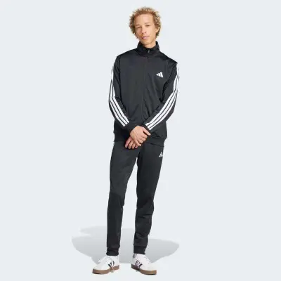 AGASALHO ADIDAS BASIC 3S TRICOT TRACK MASCULINO - Preto/branco