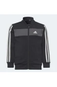 AGASALHO ADIDAS ESSENTIALS 3-STRIPES SHINY INFANTIL - Preto/branco AGASALHO ADIDAS ESSENTIALS 3-STRIPES SHINY INFANTIL - Preto/branco
