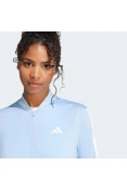 AGASALHO ADIDAS ESSENTIALS 3S FEMININO - Azul celeste/branco AGASALHO ADIDAS ESSENTIALS 3S FEMININO - Azul celeste/branco