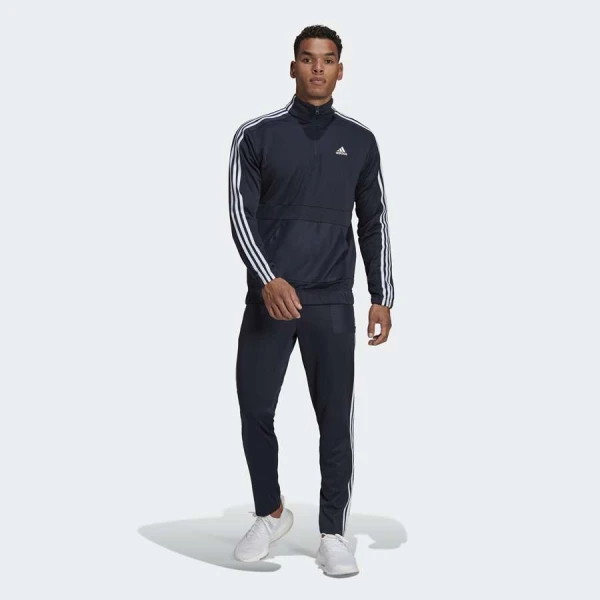 AGASALHO ADIDAS MTS TRICOT 1/4Z MASCULINO - Marinho/branco