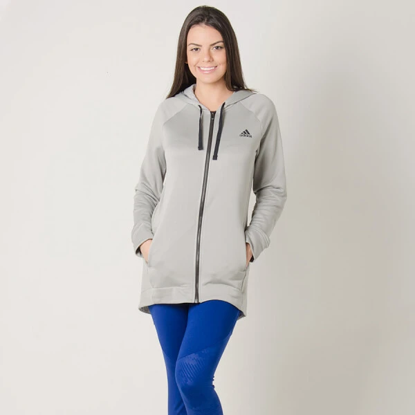 AGASALHO ADIDAS PES HOODY TIGHT FEMININO - Cinza/azul