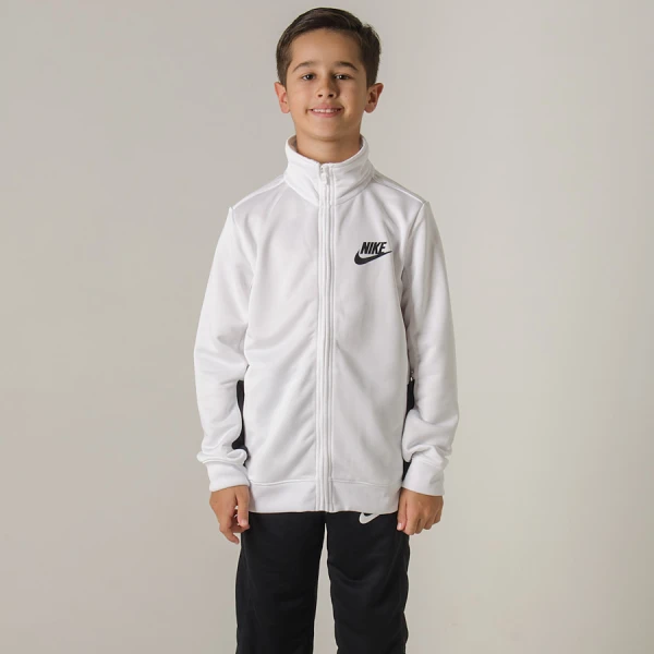 AGASALHO NIKE NSW TRACK SUIT PAC POLY INFANTIL - Branco/preto