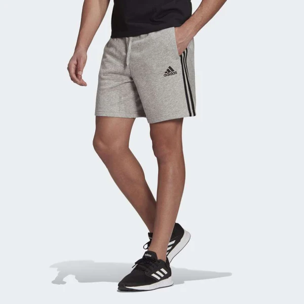 BERMUDA ADIDAS ESSENTIALS 3 LISTRAS MASCULINA - Cinza