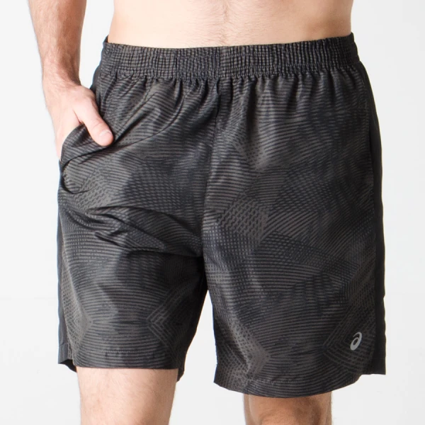 BERMUDA ASICS REGIONAL RUN 7 INCHES MASCULINA - Chumbo/preto