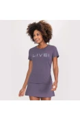 BLUSA BASIC LIVE HOLOGRAPHIC FEMININA - Roxo BLUSA BASIC LIVE HOLOGRAPHIC FEMININA - Roxo