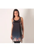 BLUSA COLCCI ALONGADA ESTAMPADA FEMININA - Preto BLUSA COLCCI ALONGADA ESTAMPADA FEMININA - Preto