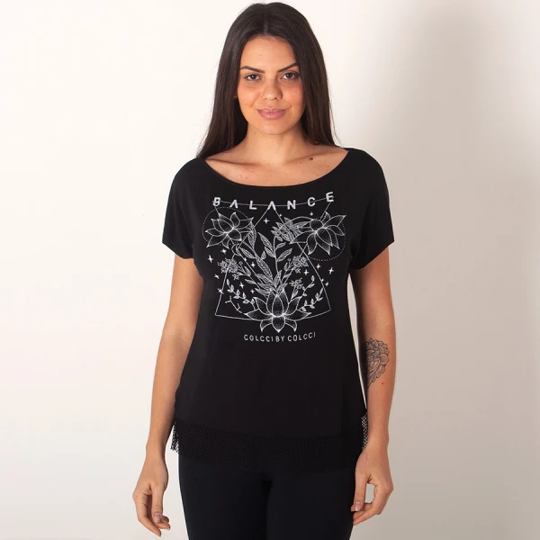 BLUSA COLCCI ESTAMPADA FEMININA - Preto