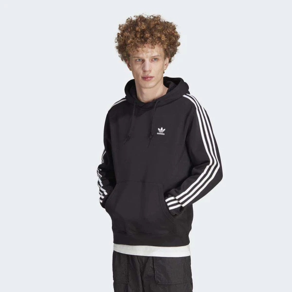 BLUSÂO ADIDAS 3-STRIPES HOODY MASCULINO - Preto/branco