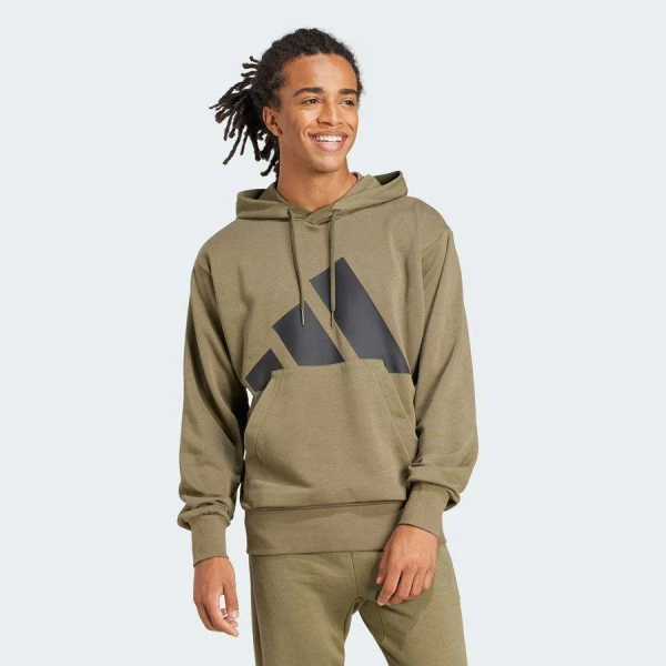 BLUSAO ADIDAS BIG LOGO ESSENTIALS C/CAPUZ MASCULINO - Verde/preto