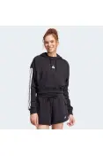 BLUSÃO ADIDAS CROPPED COM CAPUZ 3S FEMININO - Preto BLUSÃO ADIDAS CROPPED COM CAPUZ 3S FEMININO - Preto
