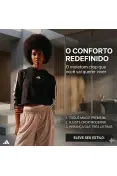 BLUSÃO ADIDAS CROPPED COM CAPUZ 3S FEMININO - Preto BLUSÃO ADIDAS CROPPED COM CAPUZ 3S FEMININO - Preto