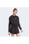 BLUSÃO ADIDAS CROPPED COM CAPUZ 3S FEMININO - Preto BLUSÃO ADIDAS CROPPED COM CAPUZ 3S FEMININO - Preto