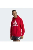 BLUSÃO ADIDAS MOLETOM LOGO C/CAPUZ MASCULINO - Vermelho/branco BLUSÃO ADIDAS MOLETOM LOGO C/CAPUZ MASCULINO - Vermelho/branco