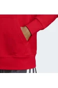 BLUSÃO ADIDAS MOLETOM LOGO C/CAPUZ MASCULINO - Vermelho/branco BLUSÃO ADIDAS MOLETOM LOGO C/CAPUZ MASCULINO - Vermelho/branco