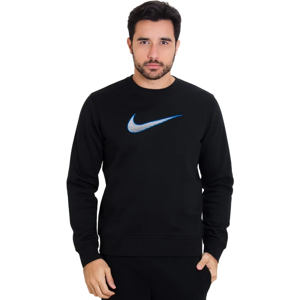 BLUSÃO CLUB FLEECE SWOOSH PLUS CREW 727743 - Preto/azul