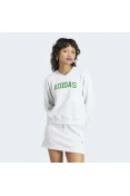BLUSÃO MOLETINHO ADIDAS ESTAMPADO COLLEGE FEMININO - Cinza BLUSÃO MOLETINHO ADIDAS ESTAMPADO COLLEGE FEMININO - Cinza
