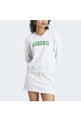 BLUSÃO MOLETINHO ADIDAS ESTAMPADO COLLEGE FEMININO - Cinza BLUSÃO MOLETINHO ADIDAS ESTAMPADO COLLEGE FEMININO - Cinza