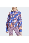 BLUSÃO MOLETOM ADIDAS CAPUZ ADIDAS X FARM RIO FEMININO - Azul/laranja BLUSÃO MOLETOM ADIDAS CAPUZ ADIDAS X FARM RIO FEMININO - Azul/laranja