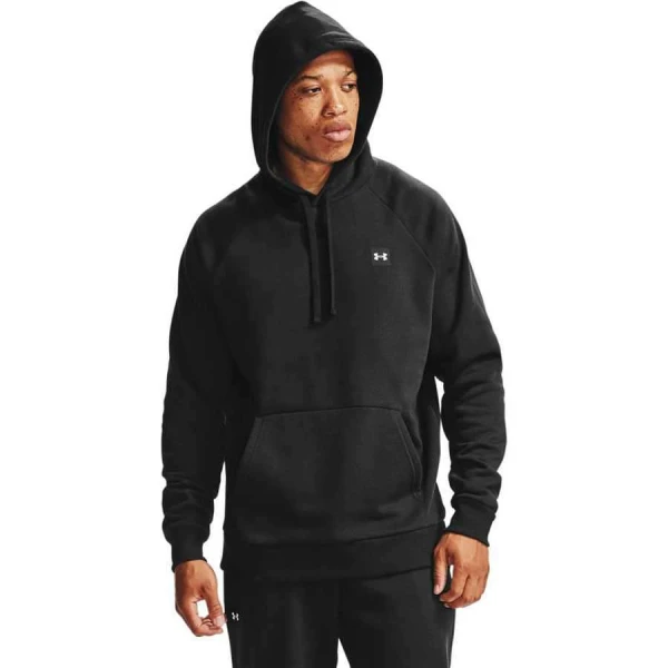 BLUSÃO MOLETON DE TREINO UNDER ARMOUR RIVAL FLEECE HOODIE MASCULINO - Preto