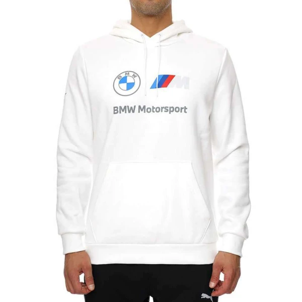 BLUSÃO MOLETON PUMA BMW FLEECE HOODIE MASCULINO - Branco