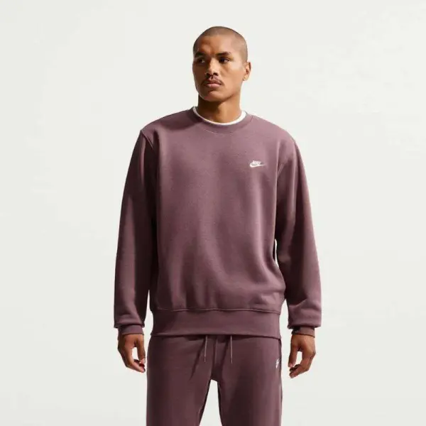 BLUSÃO NIKE CLUB BB CREW MASCULINO - Marrom