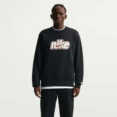 BLUSÃO NIKE CLUB CREW FUTEBOL MASCULINO - Preto/branco