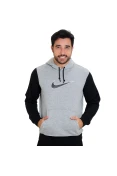 BLUSÃO NIKE CLUB FLEECE SWOOSH PLUS CREW 727755 - Cinza/preto