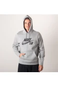 BLUSÃO NIKE SB ICON HOODIE PO MASCULINO - Cinza