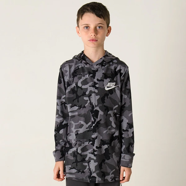 BLUSÃO NIKE SPORTSWEAR PRINTED INFANTIL - Cinza/preto