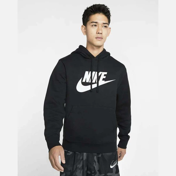 BLUSÃO NIKE SPOTSWEAR CLUB FLEECE MASCULINO - Preto/branco