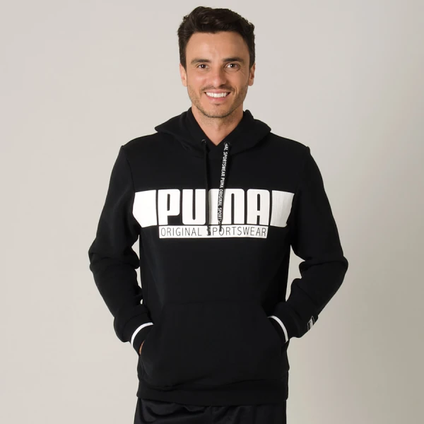 BLUSÃO PUMA ATHLETICS HOODY MASCULINO - Preto
