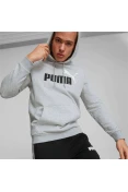 BLUSÃO PUMA ESS+ 2 COL BIG LOGO HOODIE MASCULINO - Cinza