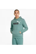 BLUSÃO PUMA ESS+ 2 COL BIG LOGO HOODIE MASCULINO - Verde