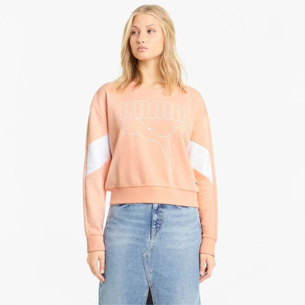 BLUSAO PUMA REBEL CREW TR FEMININO - Salmao