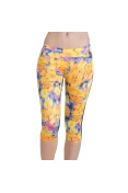 CALÇA ASICS AYAMI TIGHT CORSÁRIO FEMININA - Amarelo/roxo CALÇA ASICS AYAMI TIGHT CORSÁRIO FEMININA - Amarelo/roxo