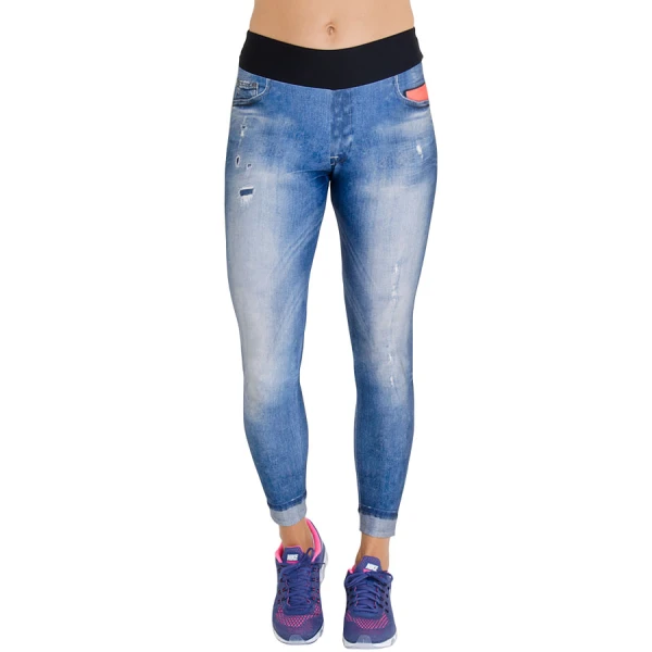 CALÇA LIVE LEGGING IN FAVORITE JEANS FEMININA - Azul/preto