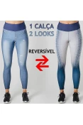 CALÇA LIVE LEGGING JEANS REVERSIBLE ACTIVE LIFE FEMININA - Azul