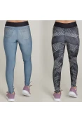 CALÇA LIVE LEGGING REVERSIBLE RISE JEANS INFANTIL - Azul/preto CALÇA LIVE LEGGING REVERSIBLE RISE JEANS INFANTIL - Azul/preto