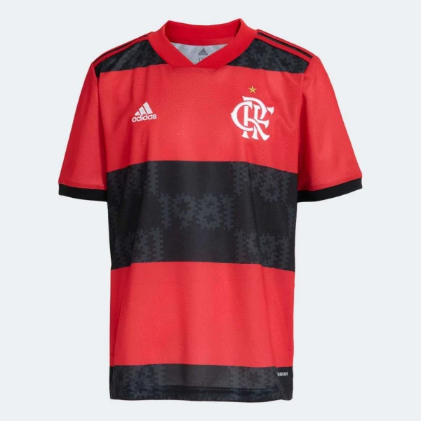 CAMISA ADIDAS 1 CR FLAMENGO 21/22 INFANTIL - Vermelho/preto