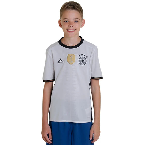 CAMISA ADIDAS ALEMANHA OFICIAL 1 2016 SEM NÚMERO INFANTIL - Branco/preto