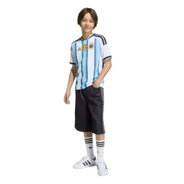 CAMISA ADIDAS ARGENTINA OFICIAL I 2026 INFANTIL - Branco/azul