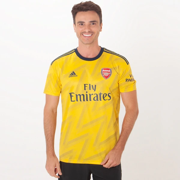 CAMISA ADIDAS ARSENAL OFICIAL 2 2019/20 SEM NÚMERO - Amarelo/marinho