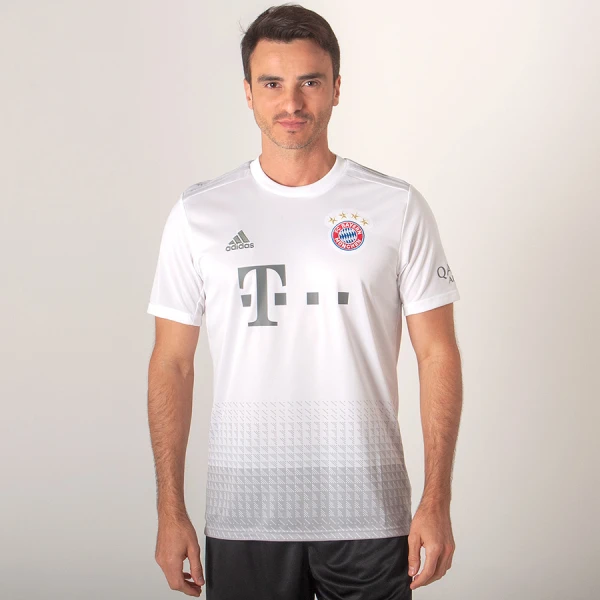 CAMISA ADIDAS BAYERN DE MUNIQUE OFICIAL 2 2019/20 SEM NÚMERO - Branco/grafite