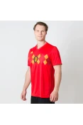CAMISA ADIDAS BÉLGICA OFICIAL 1 2018 SEM NÚMERO - Vermelho/amarelo