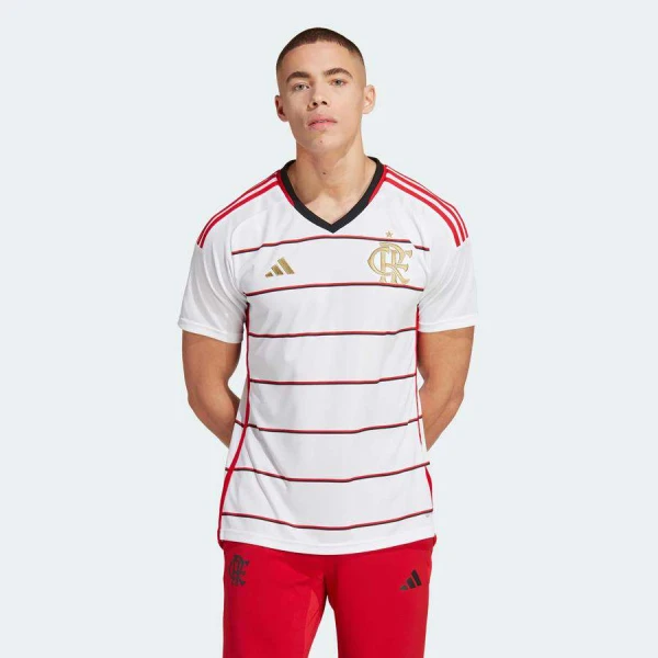 CAMISA ADIDAS FLAMENGO OFICIAL II 2023/24 TORCEDOR MASCULINA - Branco/vermelho