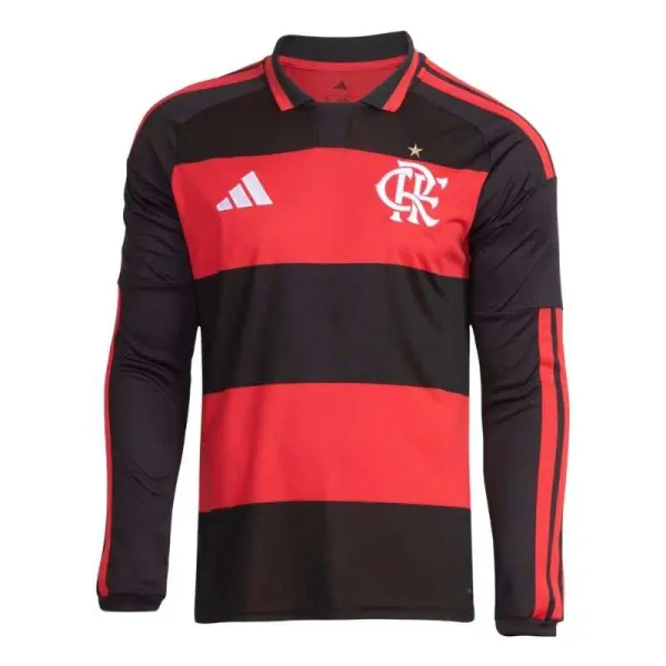 CAMISA ADIDAS FLAMENGO TORCEDOR I MANGA LONGA 26/27 MASCULINA - Vermelho/preto