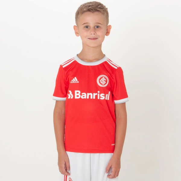 CAMISA ADIDAS INTERNACIONAL OFICIAL 1 2020 SEM NÚMERO INFANTIL - Vermelho/branco