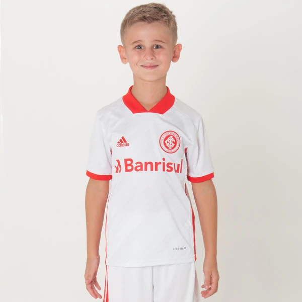 CAMISA ADIDAS INTERNACIONAL OFICIAL 2 2020 SEM NÚMERO INFANTIL - Branco/vermelho