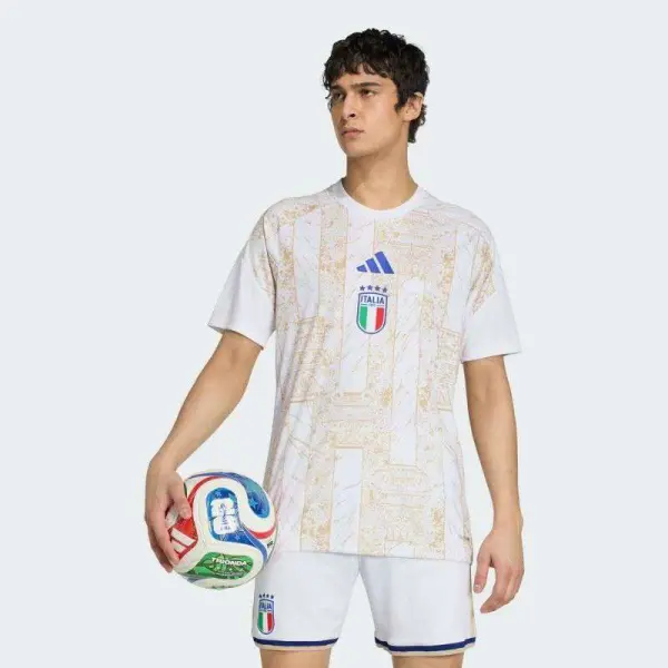 CAMISA ADIDAS ITALIA I 26 PRE JOGO MASCULINA - Branco/bege