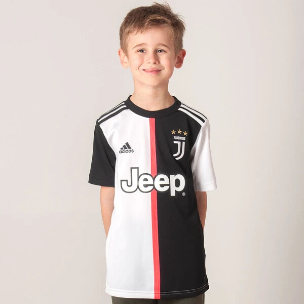 CAMISA ADIDAS JUVENTUS OFICIAL 1 2019/20 SEM NÚMERO INFANTIL - Preto/branco